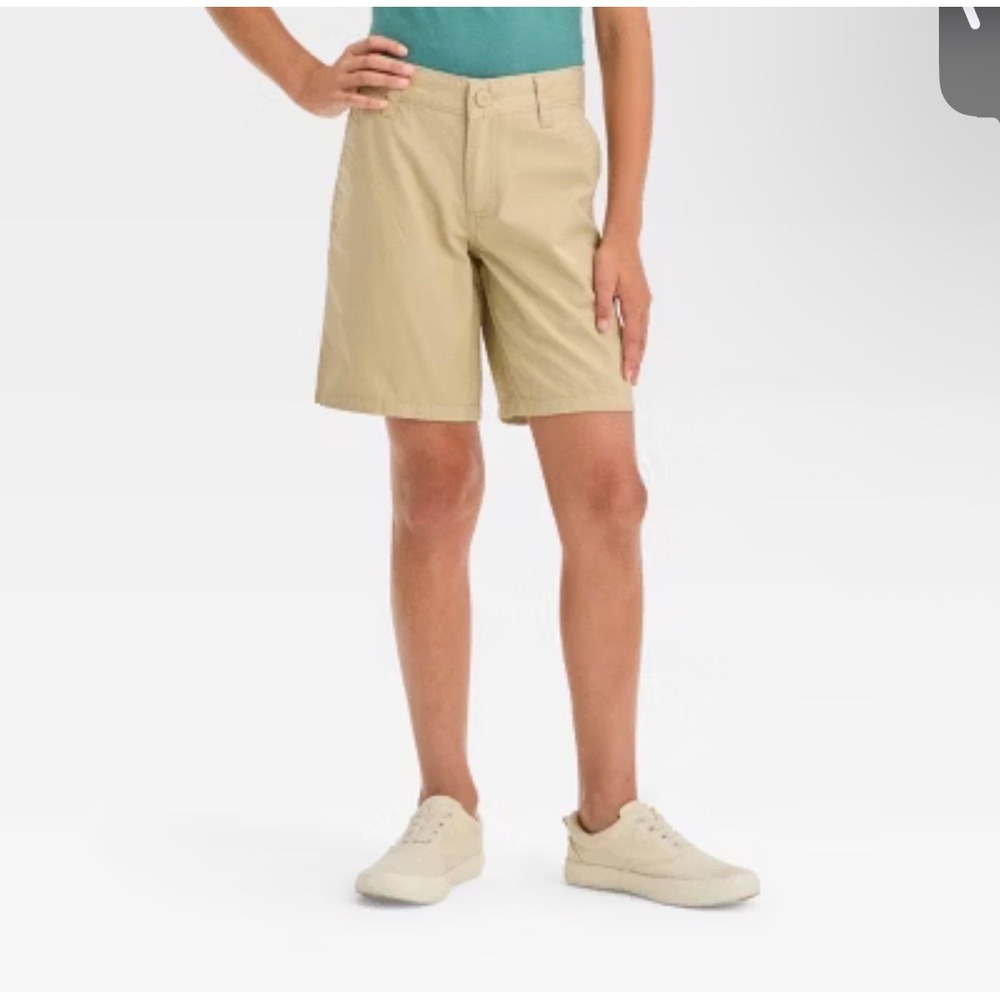 Cat & Jack Boy Quick Dry Uniform Shorts Khaki Size 18 NWT Adjustable Waist